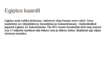 Ettekanne Egiptusest #2