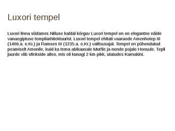Ettekanne Egiptusest #13