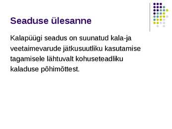 Kalapüügiseadus #2