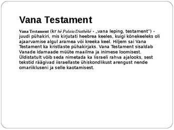 Vana Testament #2