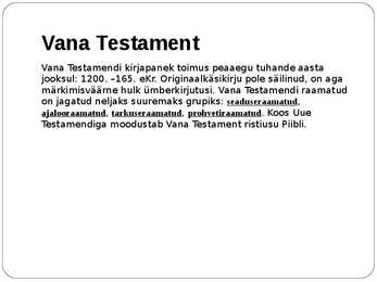 Vana Testament #3
