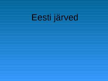 Eesti järved