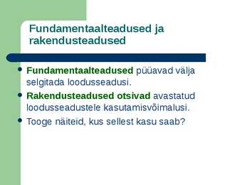 Rakendusbioloogia #2