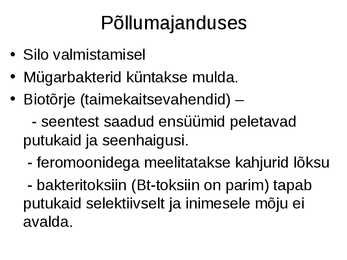Rakendusbioloogia #13