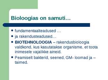 Rakendusbioloogia #3