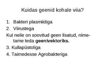Rakendusbioloogia #38