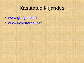 Kolesterool #13