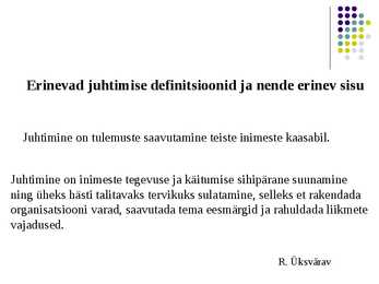 Juhtimise alused #4