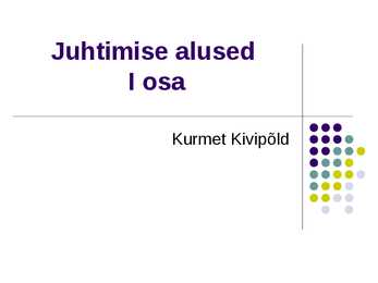 Juhtimise alused