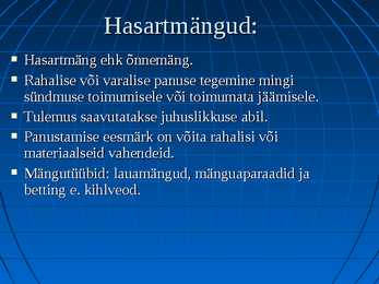 Globaliseerumine- hasartmängud #2