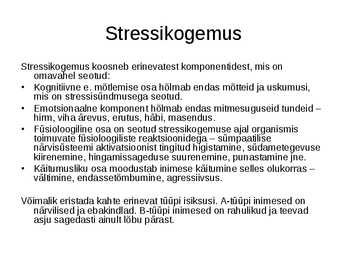 Stress ja haigused #3