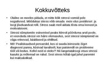 Stress ja haigused #10
