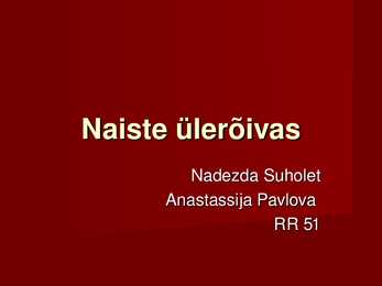 Naiste ülerõivas 2011