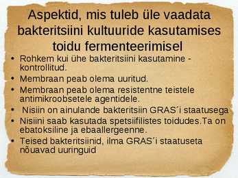 Toidu fermentatsioon-Mikroorganismide roll #21