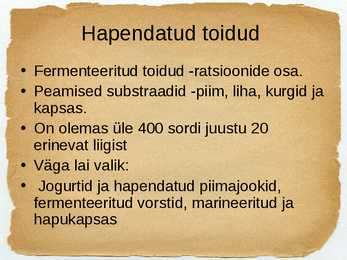 Toidu fermentatsioon-Mikroorganismide roll #22