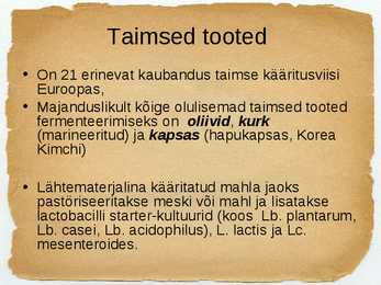 Toidu fermentatsioon-Mikroorganismide roll #25