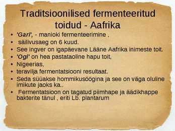 Toidu fermentatsioon-Mikroorganismide roll #26