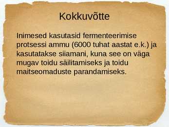 Toidu fermentatsioon-Mikroorganismide roll #30