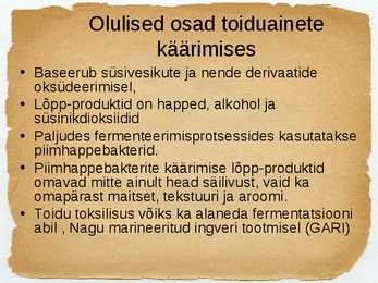 Toidu fermentatsioon-Mikroorganismide roll #6
