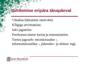 Perekond kui rühm-Suhtlemise eripära tänapäeval #7