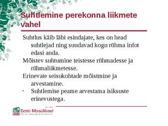 Perekond kui rühm-Suhtlemise eripära tänapäeval #8