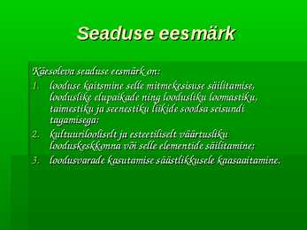 Looduskaitseseadus #2