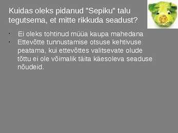 Mahepõllumajandus seadus #11