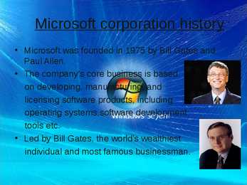Presentatsioon Microsoft corporation #2