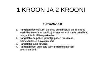 Eesti krooni rahatähed esitlus #3