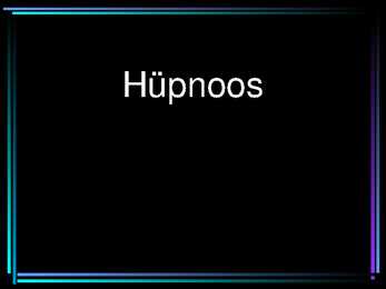 Hüpnoos