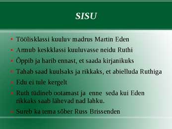 Referaadi põhjal tehtud esitlus J Londonist #10