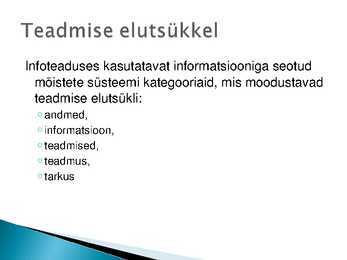 Infojuhtimise loeng #9