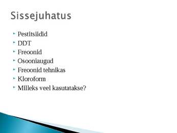 Halogeeniühendid tehnikas ja keskkonnas #2