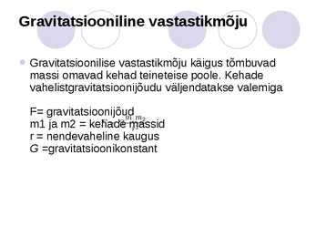Gravitatsioonijõud #3