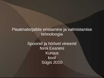 Spoonid ja höövelvineerid