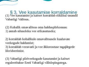 Veeseadus #3