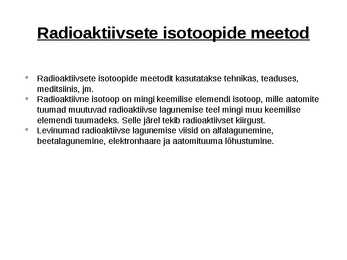 Tuumafüüsika rakendused ja loodushoid #6