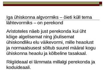 Aristotelese vaateid ühiskonnast #4