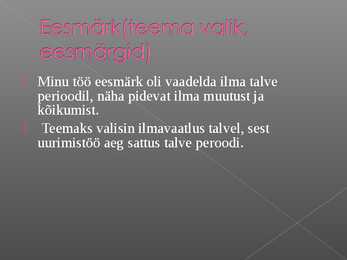 Esitlus-ilmavaatlus talvel #2