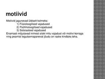 Motivatsioon #4
