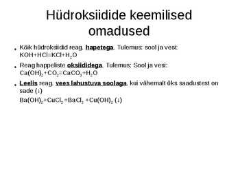 Hüdroksiidid #4