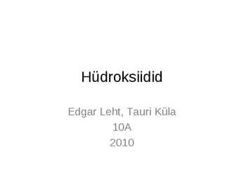 Hüdroksiidid