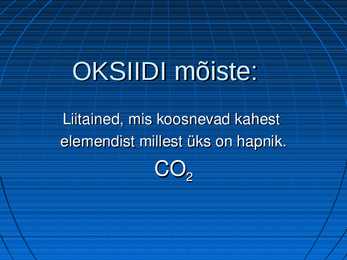 Oksiidid #2