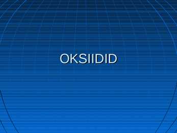 Oksiidid