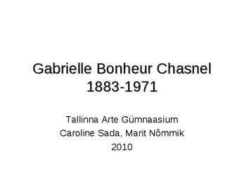Gabrielle Bonheur Chasnel-Coco Chanel