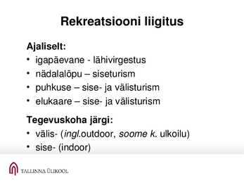 Rekreatsioon ja turism #11