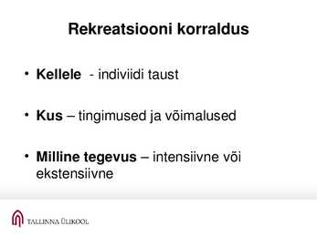 Rekreatsioon ja turism #12