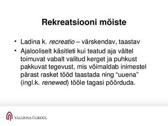 Rekreatsioon ja turism #4