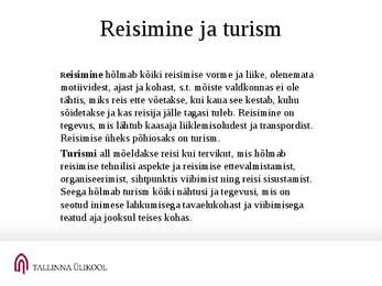 Rekreatsioon ja turism #36