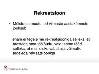 Rekreatsioon ja turism #6